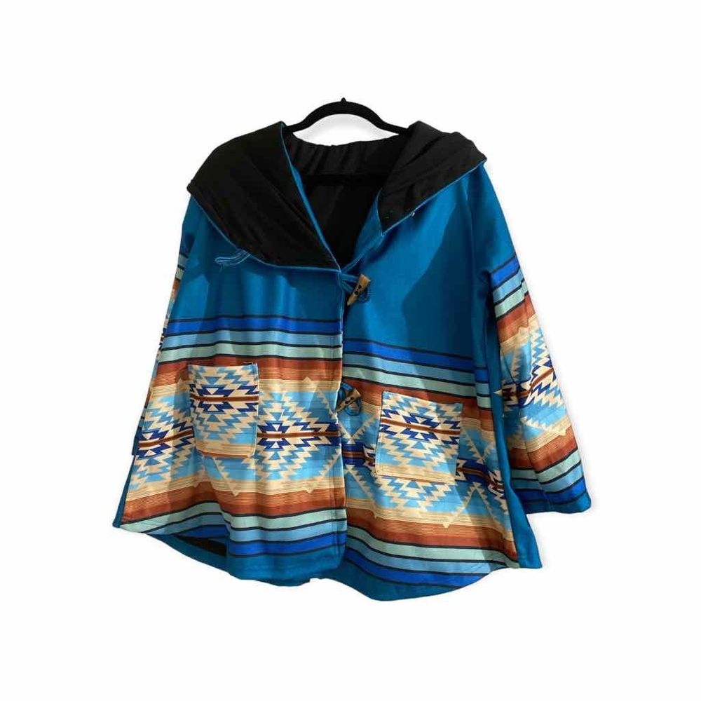 Beth Dutton Yellowstone Turquoise Women’s Poncho Coat EUC XL